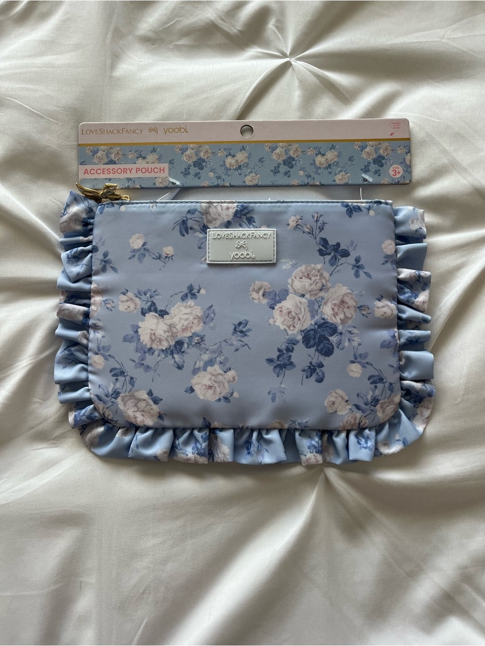 NWT Love Shack Fancy X Target Floral Ruffle Accessory Pouch - Lavender